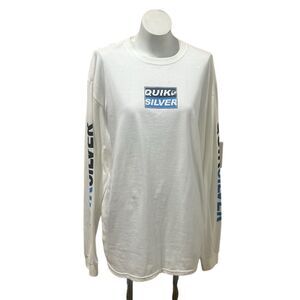 Quiksilver Men's White Graphic Long Sleeve T-Shirt Size L